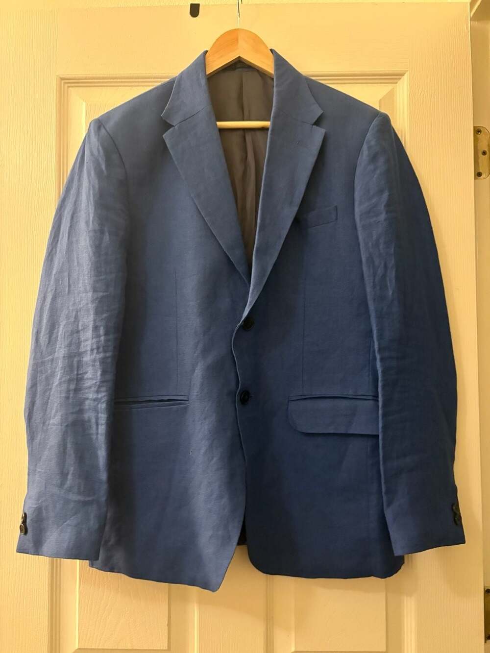 Studiosuits Hand Crafted Men's Blue Linen Sport Coat Jacket 38R
